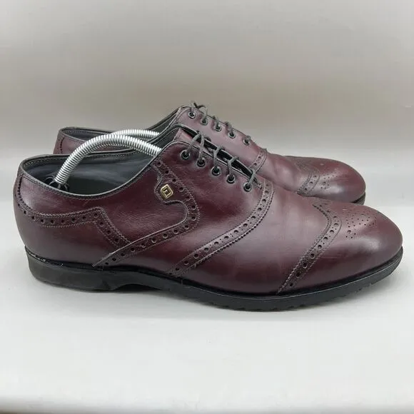 FootJoy Classics Wingtip Shoes Men Size 13 C Burgundy Leather Dress Low Oxford