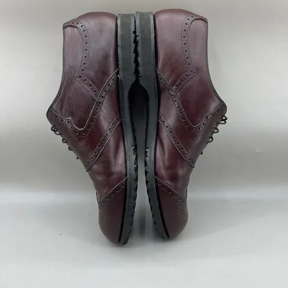 FootJoy Classics Wingtip Shoes Men Size 13 C Burgundy Leather Dress Low Oxford