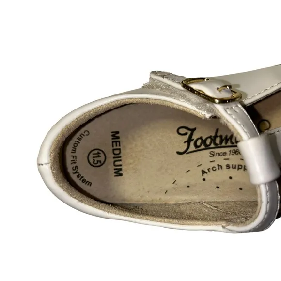 FootMates sherry Toddler Girl's white Genuine Leather Mary Jane Shoes Size 11.5