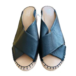 Franco Sarto Women's Black Leather Espadrilles