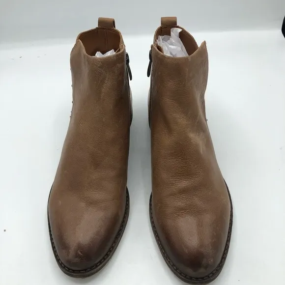 Franco Sarto Womens Owen Taupe Leather Booties Shoes 8.5 Medium