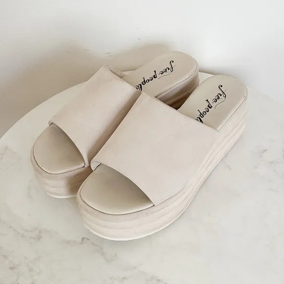 Free People Harbor Platform Sandal Vanilla Size 6.5 US 36.5 EU NEW