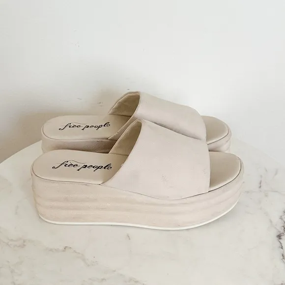 Free People Harbor Platform Sandal Vanilla Size 6.5 US 36.5 EU NEW