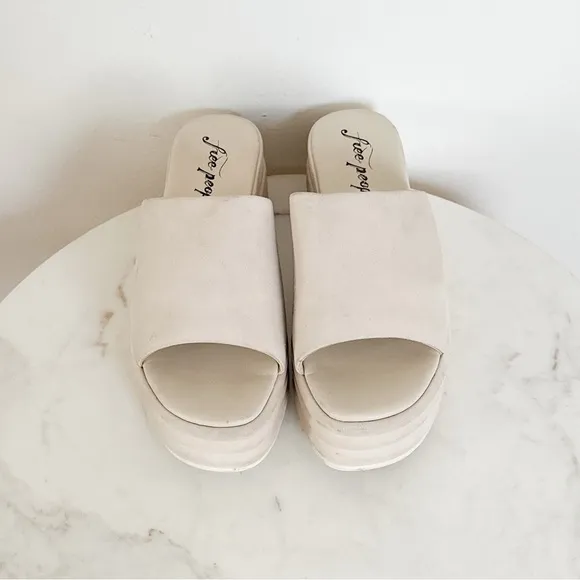 Free People Harbor Platform Sandal Vanilla Size 6.5 US 36.5 EU NEW
