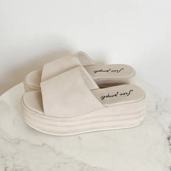 Free People Harbor Platform Sandal Vanilla Size 6.5 US 36.5 EU NEW