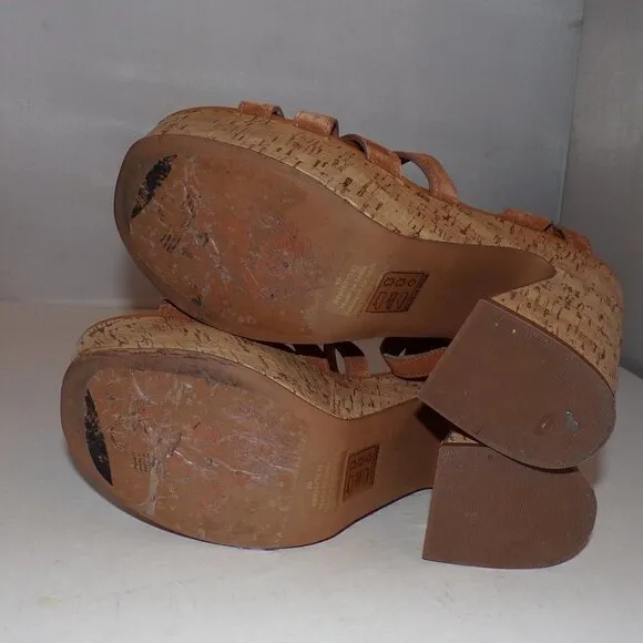 Free People Lisbon Mary Jane Platform SANDALS Size 40/10 Suede Cork