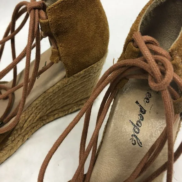 Free People Marabella Wedge Lace Up Espadrilles 39