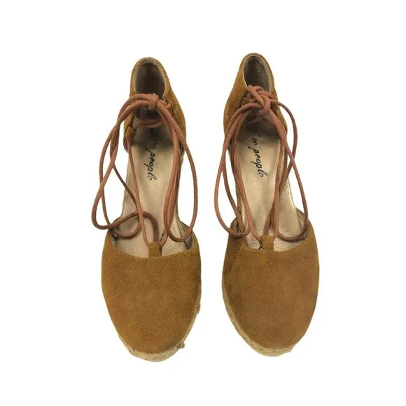Free People Marabella Wedge Lace Up Espadrilles 39
