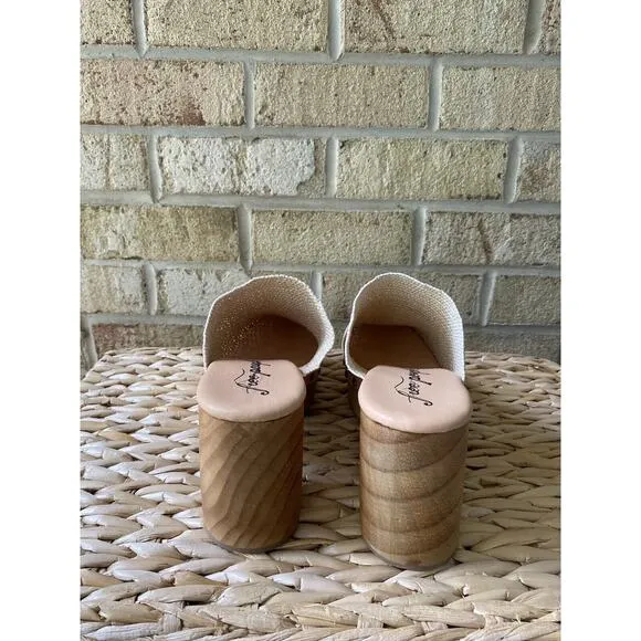 Free People Shoes Claudia Crochet Clog Tan Weave Chunky EU 40 US Women’s 9 EUC