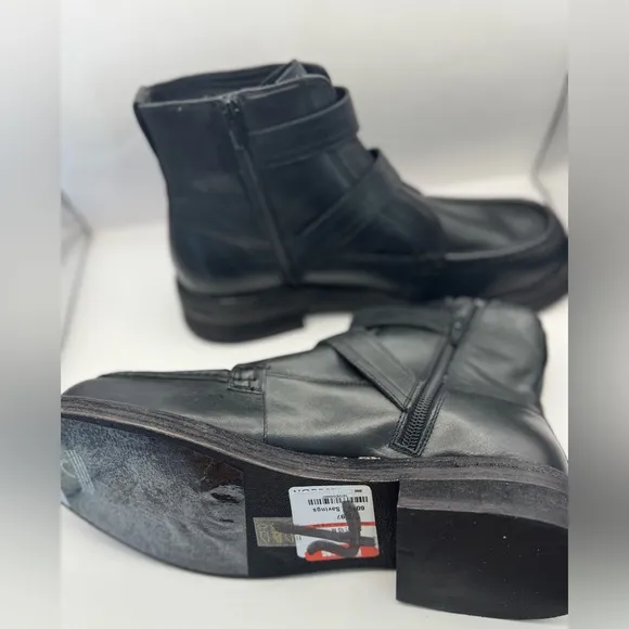 Free People Women’s Size 10 Isla Moto Boots Black Leather Silver Buckle