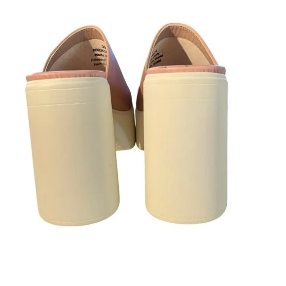 Free People Zoe Platform Heel Natural Pink Shoes Size 39 US 9 NEW