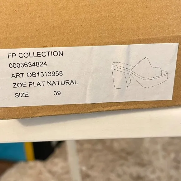Free People Zoe Platform Heel Natural Pink Shoes Size 39 US 9 NEW