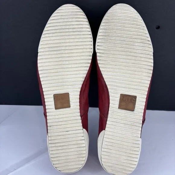 Frye Burnt Red Leather Melanie Low Profile Lace Up Sneakers Women’s 10