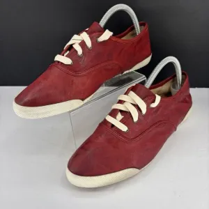 Frye Burnt Red Leather Melanie Low Profile Lace Up Sneakers Women’s 10