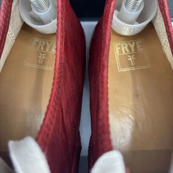 Frye Burnt Red Leather Melanie Low Profile Lace Up Sneakers Women’s 10