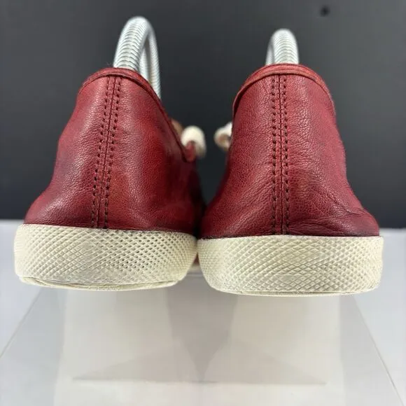Frye Burnt Red Leather Melanie Low Profile Lace Up Sneakers Women’s 10