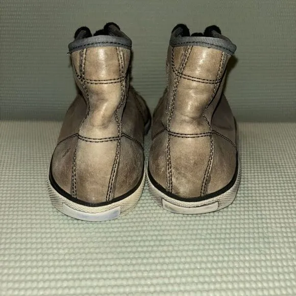 Frye Greene Tall Lace Shoes High Top Leather Sneaker Men’s Size 10 Tan Gray