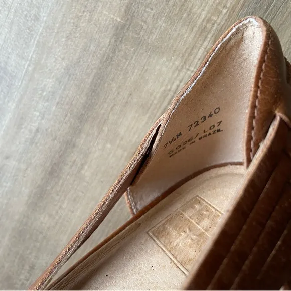 Frye hurache leather braided platform wedge shoes