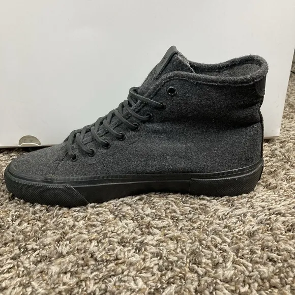 Frye Ludlow High Top Wool Mens 8 Gray Black Shoes Sneakers Chukka Wool