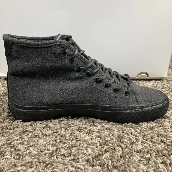 Frye Ludlow High Top Wool Mens 8 Gray Black Shoes Sneakers Chukka Wool