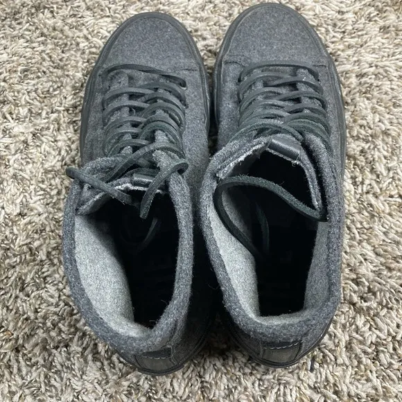 Frye Ludlow High Top Wool Mens 8 Gray Black Shoes Sneakers Chukka Wool