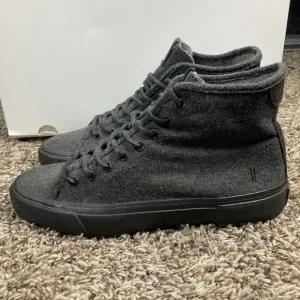 Frye Ludlow High Top Wool Mens 8 Gray Black Shoes Sneakers Chukka Wool