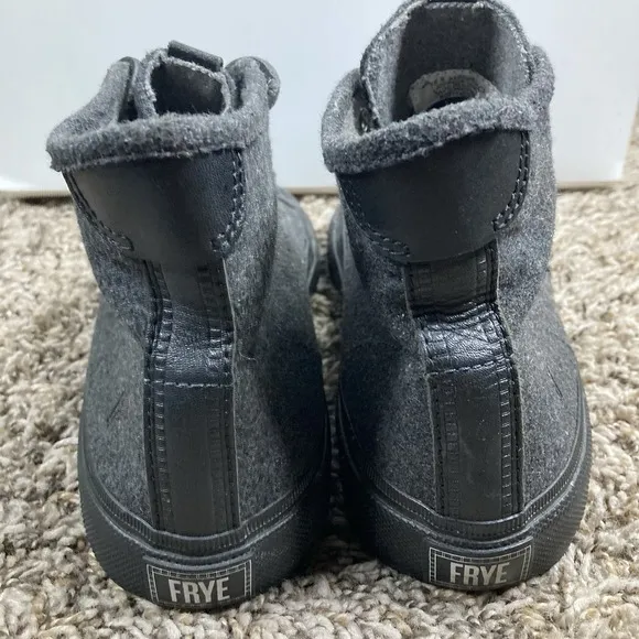 Frye Ludlow High Top Wool Mens 8 Gray Black Shoes Sneakers Chukka Wool