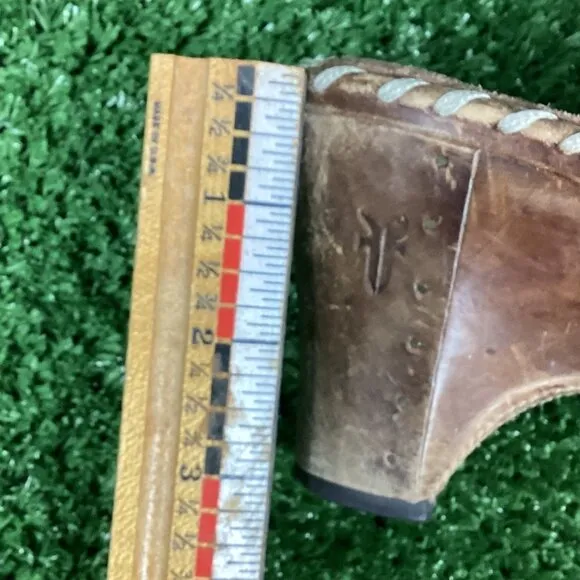 Frye Tan Leather Wedge Slides 9M