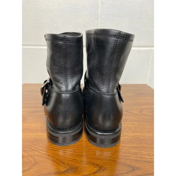 Frye Veronica Bootie Black Leather Moto Biker Ankle Boots US 9.5