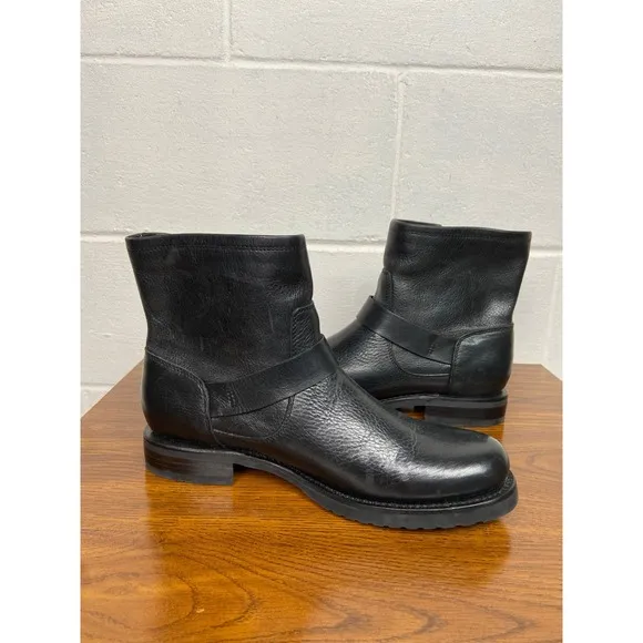 Frye Veronica Bootie Black Leather Moto Biker Ankle Boots US 9.5