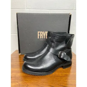 Frye Veronica Bootie Black Leather Moto Biker Ankle Boots US 9.5