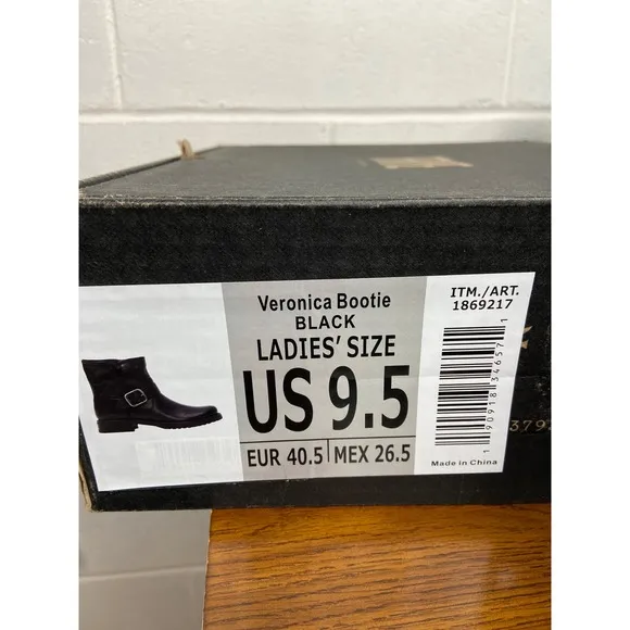 Frye Veronica Bootie Black Leather Moto Biker Ankle Boots US 9.5