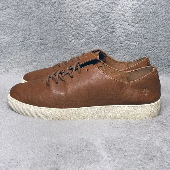 Frye Webster Low Lace Womens Size 9 Sneakers Shoes Cognac Brown Leather