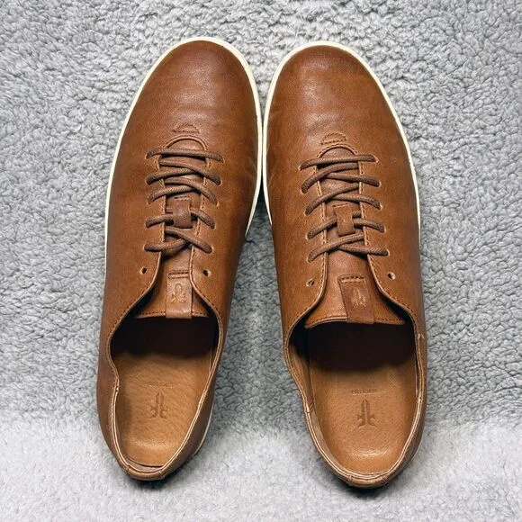 Frye Webster Low Lace Womens Size 9 Sneakers Shoes Cognac Brown Leather
