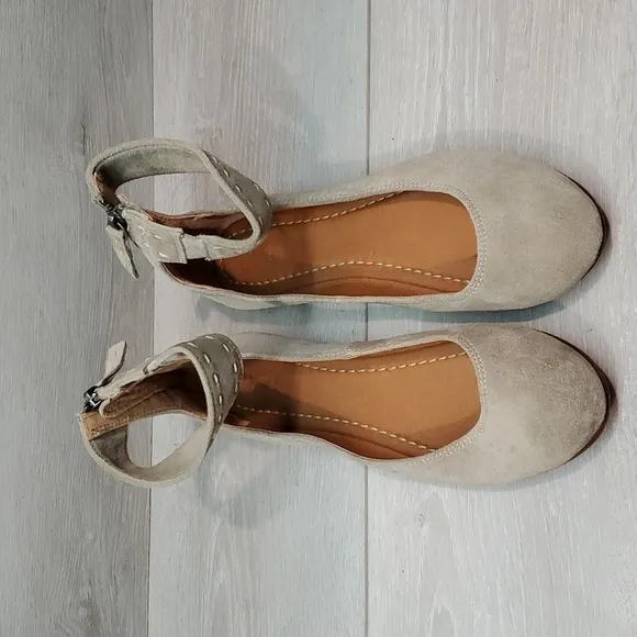 Frye Womens Carson Ankle Ballet  Suede Zip Back Loafer Slip on flats shoes