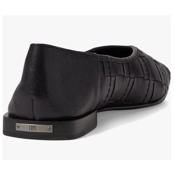 Frye Women's Claire Woven Flats Black Smooth Leather Size 11 Stylish Comfy