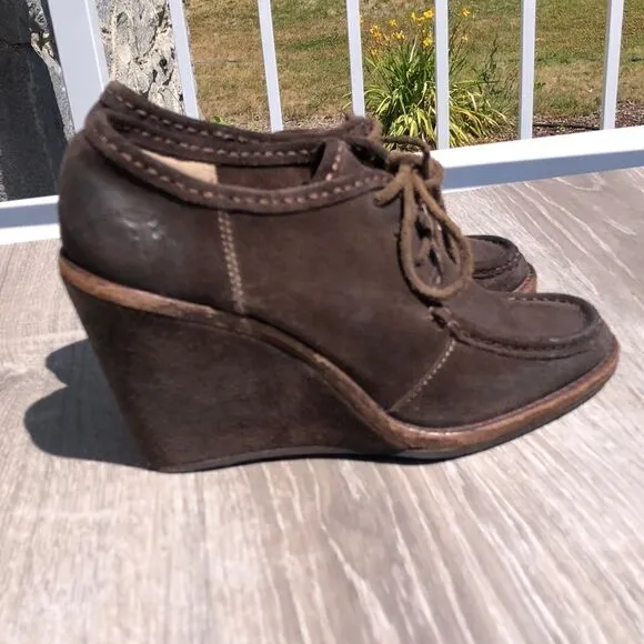 Frye leather wedge shoes