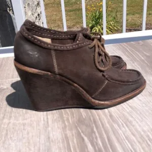 Frye leather wedge shoes