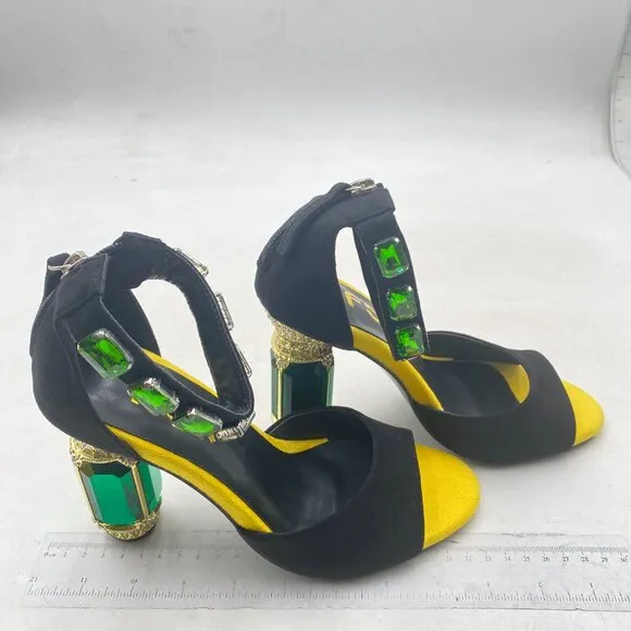 FSJ Women Open Toe Stylish Sandal Ankle Strap Chunky Block High Thick Heels