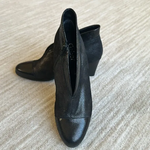 Gabor Women's Enfield Ankle Booties Metallic Black Boots Size UK 5 | US 7.5