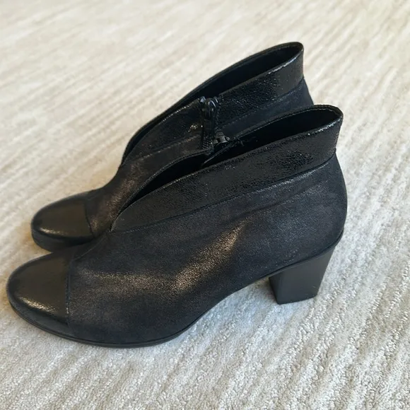 Gabor Women's Enfield Ankle Booties Metallic Black Boots Size UK 5 | US 7.5