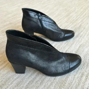 Gabor Women's Enfield Ankle Booties Metallic Black Boots Size UK 5 | US 7.5