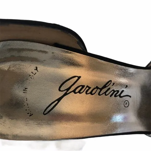 Garolini Bronson Pump Bow Black Silver 8 Vintage