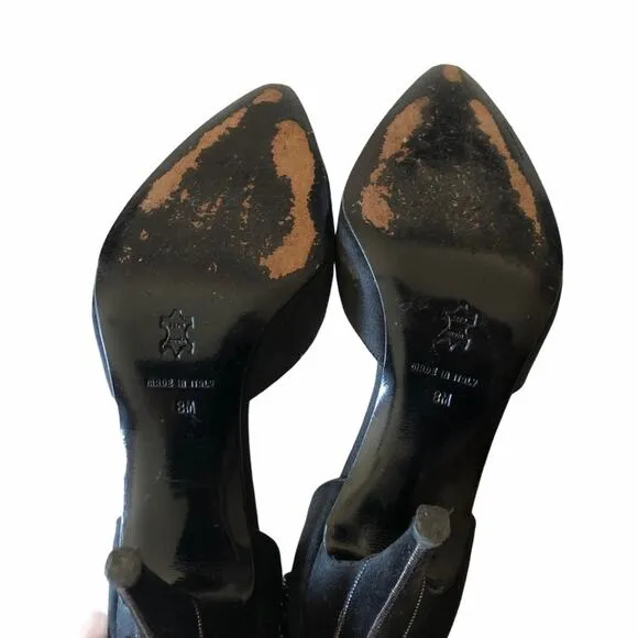 Garolini Bronson Pump Bow Black Silver 8 Vintage