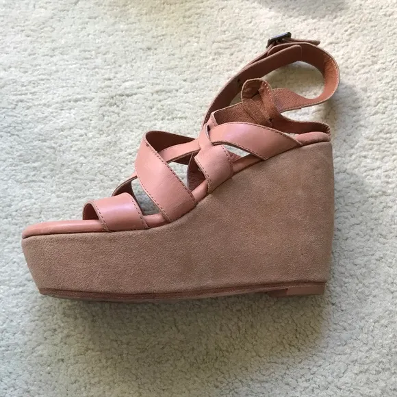Gee Wawa Suede and Leather Wedge Sandals