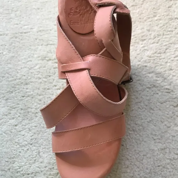 Gee Wawa Suede and Leather Wedge Sandals