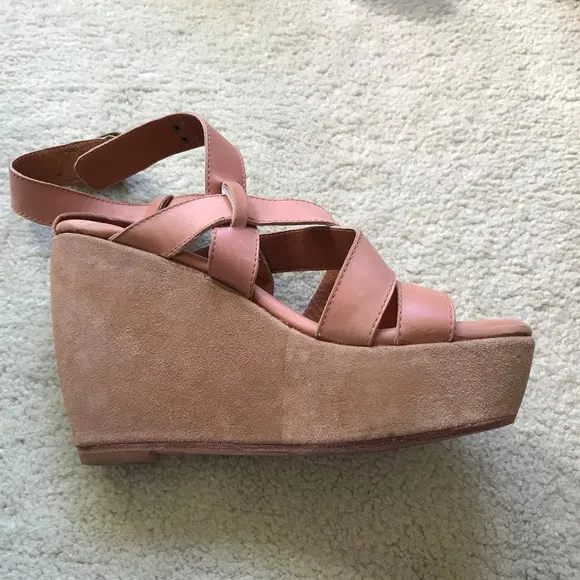 Gee Wawa Suede and Leather Wedge Sandals