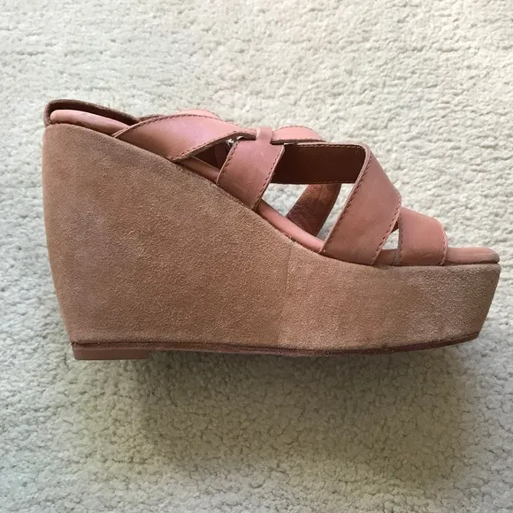 Gee Wawa Suede and Leather Wedge Sandals