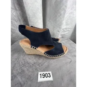 Gentle Souls by Kenneth Cole Womens Cody Suede Espadrilles Navy Blue Size 6.5