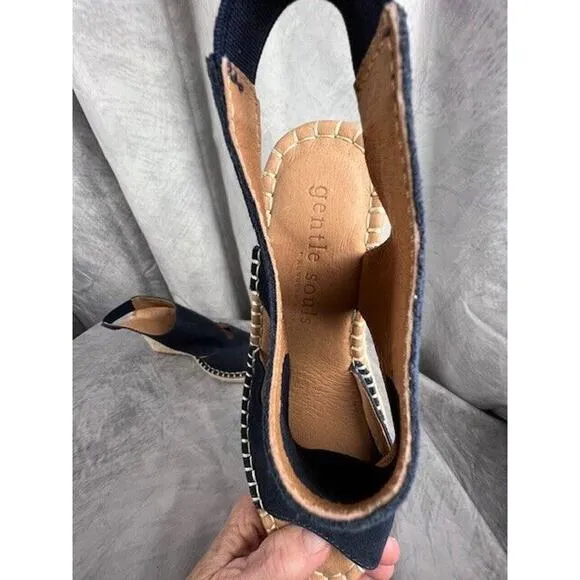 Gentle Souls by Kenneth Cole Womens Cody Suede Espadrilles Navy Blue Size 6.5